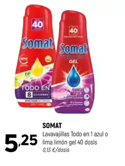 Coviran SOMAT Lavavajillas Todo en 1 azul o lima limón gel oferta