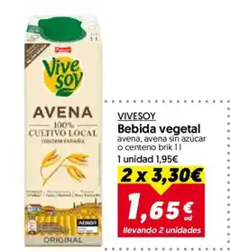 Hiper Usera VIVESOY Bebida vegetal oferta
