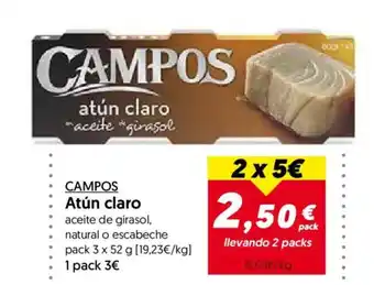 Hiper Usera CAMPOS Atún claro oferta
