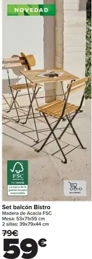 Carrefour Set balcón Bistro oferta