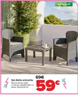 Carrefour Set Akita antracita oferta