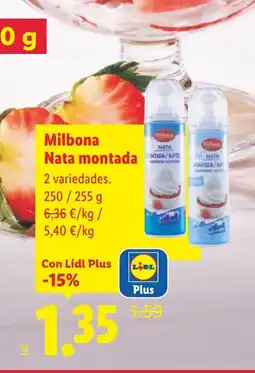 Lidl MILBONA Nata montada oferta