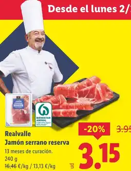 Lidl REALVALLE Jamón serrano reserva oferta