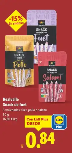 Lidl REALVALLE Snack de fuet oferta