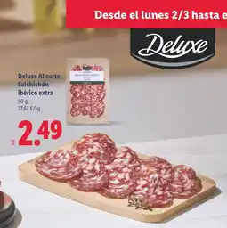 Lidl DELUXE Al corte Salchichón ibérico extra oferta