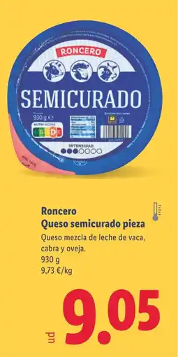 Lidl RONCERO Queso semicurado pieza oferta