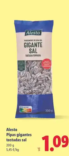 Lidl ALESTO Pipas gigantes tostadas sal oferta