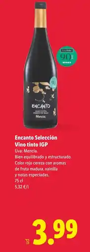Lidl Encanto Selección Vino tinto IGP oferta