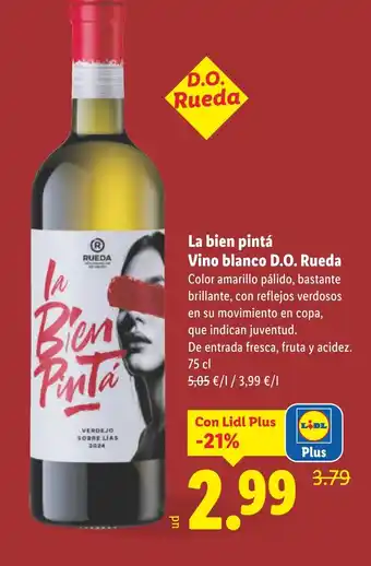 Lidl La bien pintá Vino blanco D.O. Rueda oferta