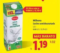Lidl MILBONA Leche semidesnatada oferta