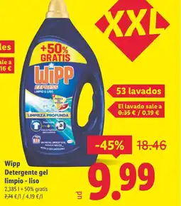 Lidl WIPP Detergente gel limpio - liso oferta