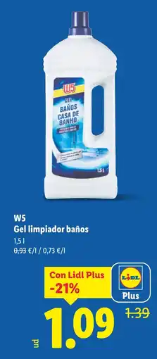 Lidl W5 Gel limpiador baños oferta