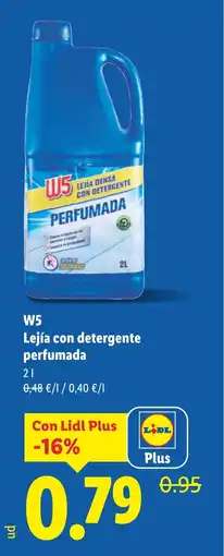 Lidl W5 Lejía con detergente perfumada oferta