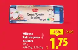 Lidl MILBONA Rulo de queso de cabra oferta