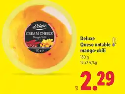 Lidl DELUXE Queso untable mango-chili oferta