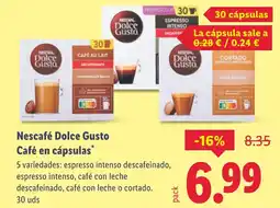 Lidl NESCAFE Dolce Gusto Café en cápsulas oferta