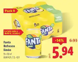 Lidl FANTA Refresco limón oferta