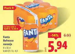 Lidl FANTA Refresco naranja oferta