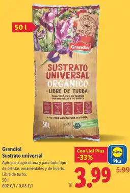 Lidl GRANDIOL Sustrato universal oferta
