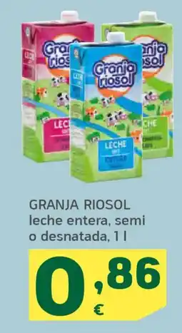 HiperDino GRANJA RIOSOL leche entera, semi o desnatada oferta