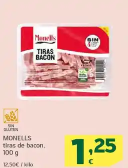 HiperDino MONELLS tiras de bacon oferta