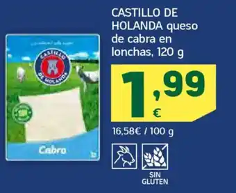 HiperDino CASTILLO DE HOLANDA queso de cabra en lonchas oferta