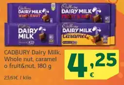 HiperDino CADBURY Dairy Milk, Whole nut, caramel o fruit&nut oferta