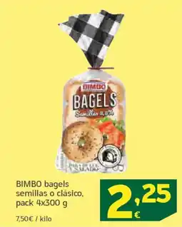 HiperDino BIMBO bagels semillas o clásico oferta