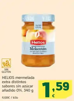 HiperDino HELIOS mermelada extra distintos sabores sin azúcar añadido 0% oferta