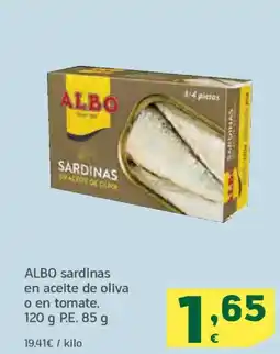 HiperDino ALBO sardinas en aceite de oliva o en tomate oferta