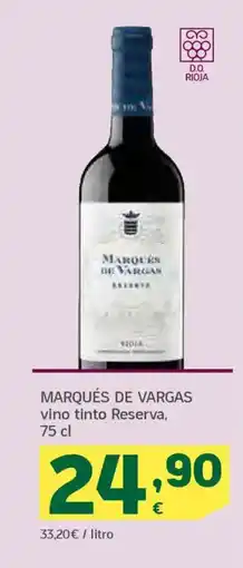 HiperDino MARQUÉS DE VARGAS vino tinto Reserva, oferta