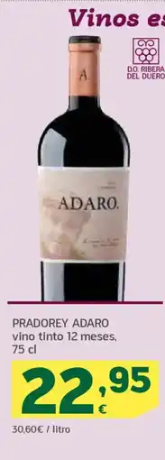 HiperDino PRADOREY ADARO vino tinto 12 meses, oferta