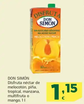 HiperDino DON SIMÓN Disfruta néctar de melocotón, piña, tropical, manzana, multifruta o mango oferta