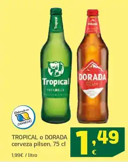 HiperDino TROPICAL O DORADA cerveza pilsen oferta