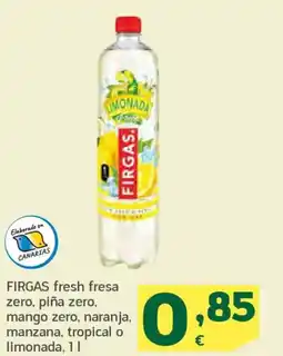 HiperDino FIRGAS fresh fresa zero, piña zero, mango zero, naranja, manzana, tropical o limonada oferta