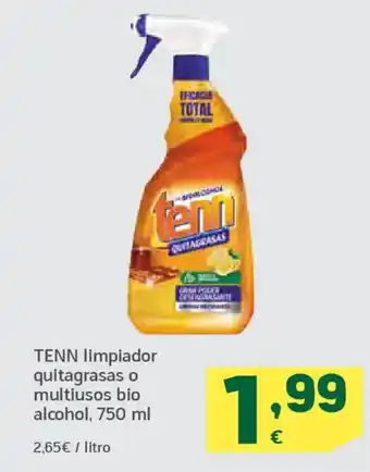 HiperDino TENN limpiador quitagrasas o multiusos bio alcohol oferta