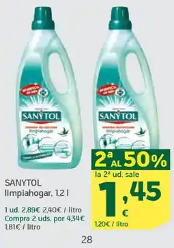 HiperDino SANYTOL limpiahogar oferta