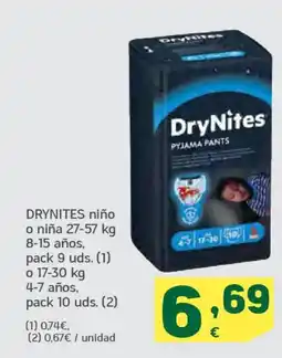 HiperDino DRYNITES niño o niña 8-15 años, 4-7 años oferta