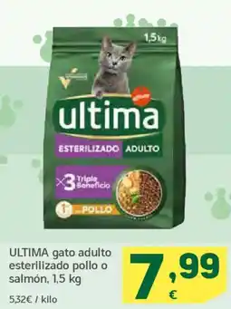 HiperDino ULTIMA gato adulto esterilizado pollo o salmón oferta