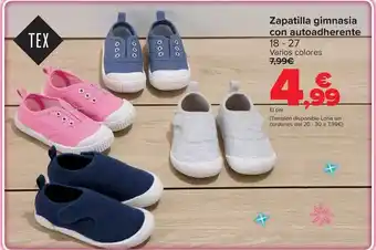 Tex - zapatilla gimnasia con autoadherente