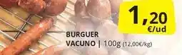 Supermercados MAS Burguer vacuno oferta