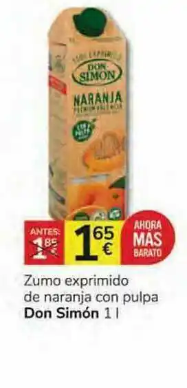 Consum Zumo Exprimido De Naranja Con Pulpa Don Simón oferta