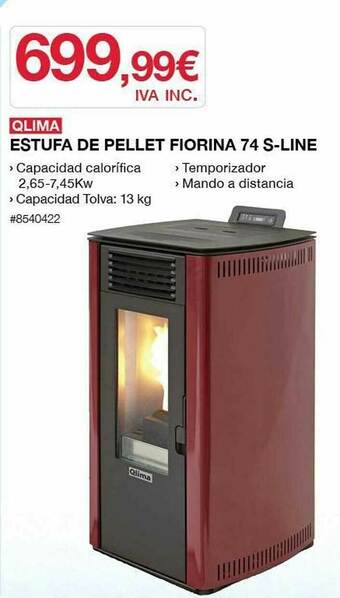 Costco Qlima Estufa De Pellet Fiorina 74 S-line oferta
