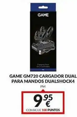 Game Gm720 Cargador Dual Para Mandos Dualshock4