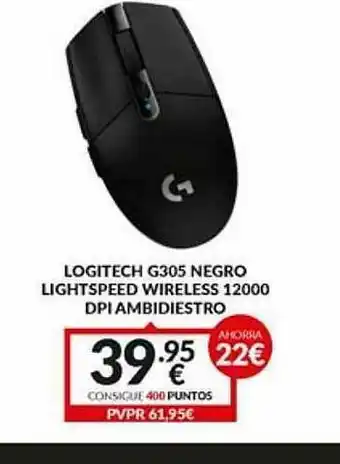 Game Logitech G305 Negro Lightspeed Wireless 12000 Dpi Ambidiestro oferta
