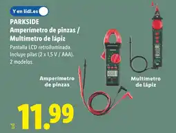Lidl PARKSIDE Amperímetro de pinzas / Multímetro de lápiz oferta