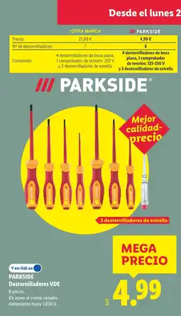 Lidl PARKSIDE Destornilladores VDE oferta
