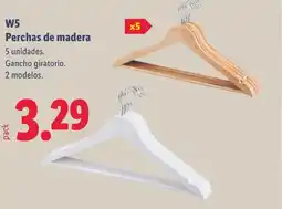 Lidl W5 Perchas de madera oferta