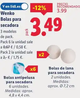 Lidl WENKO Bolas para secadora oferta