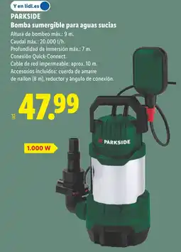 Lidl PARKSIDE Bomba sumergible para aguas sucias oferta